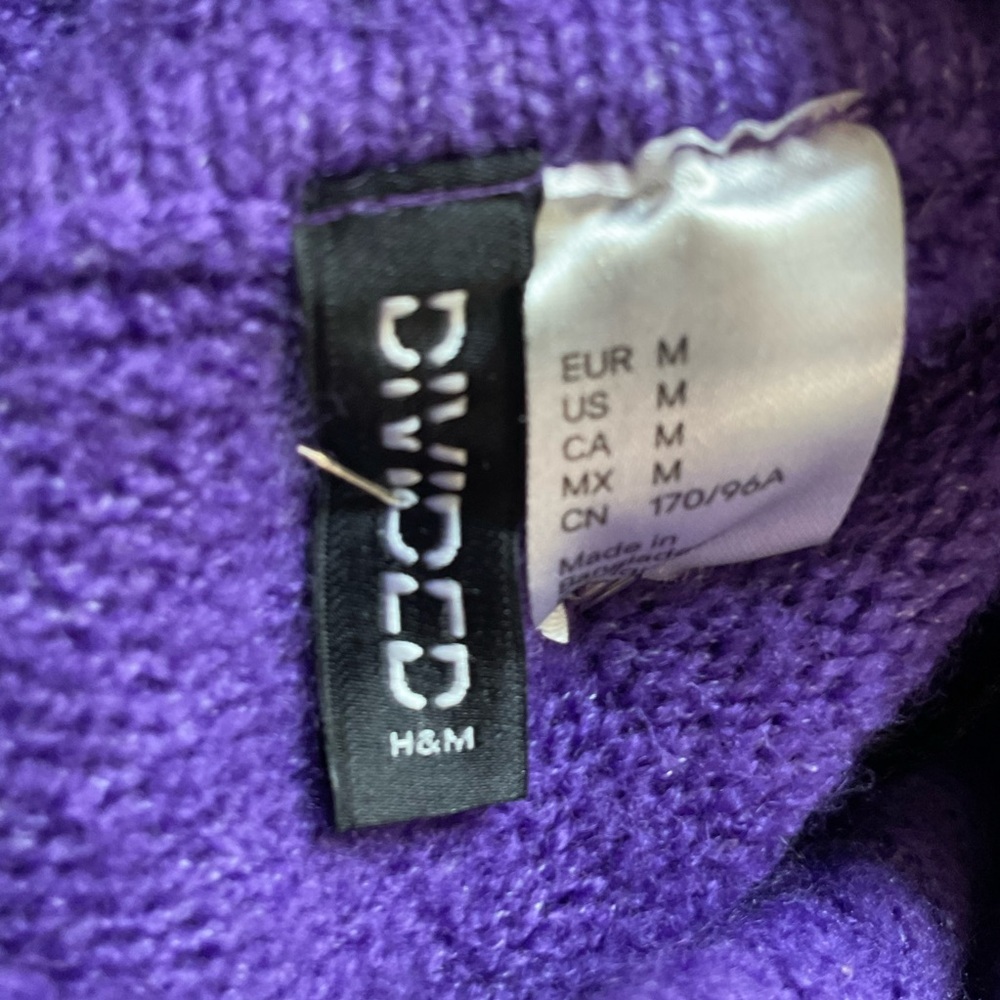 H&M Divided Purple Cable Knit Turtleneck Sweater M - Picture 3 of 16